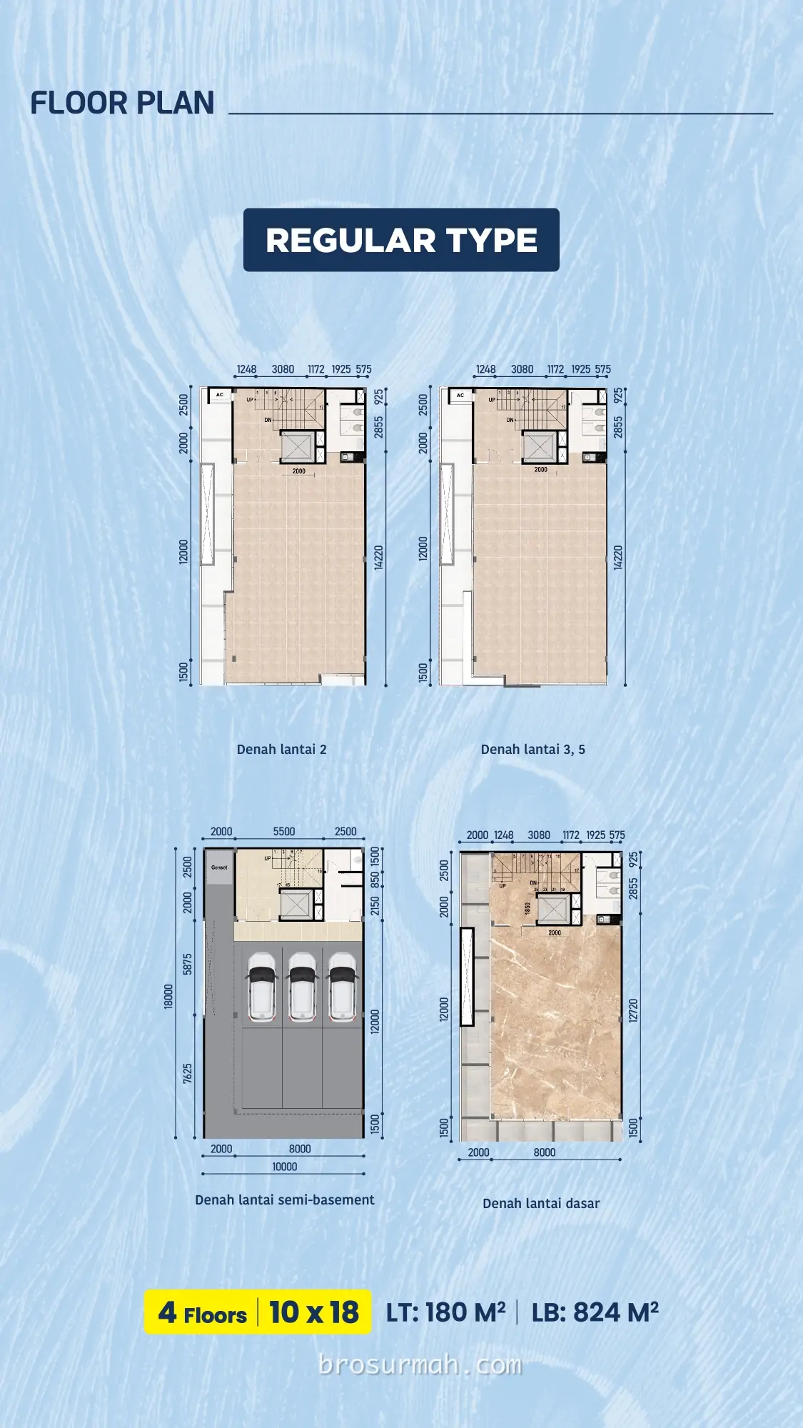 denah maggiore business loft 4 lantai 10x18