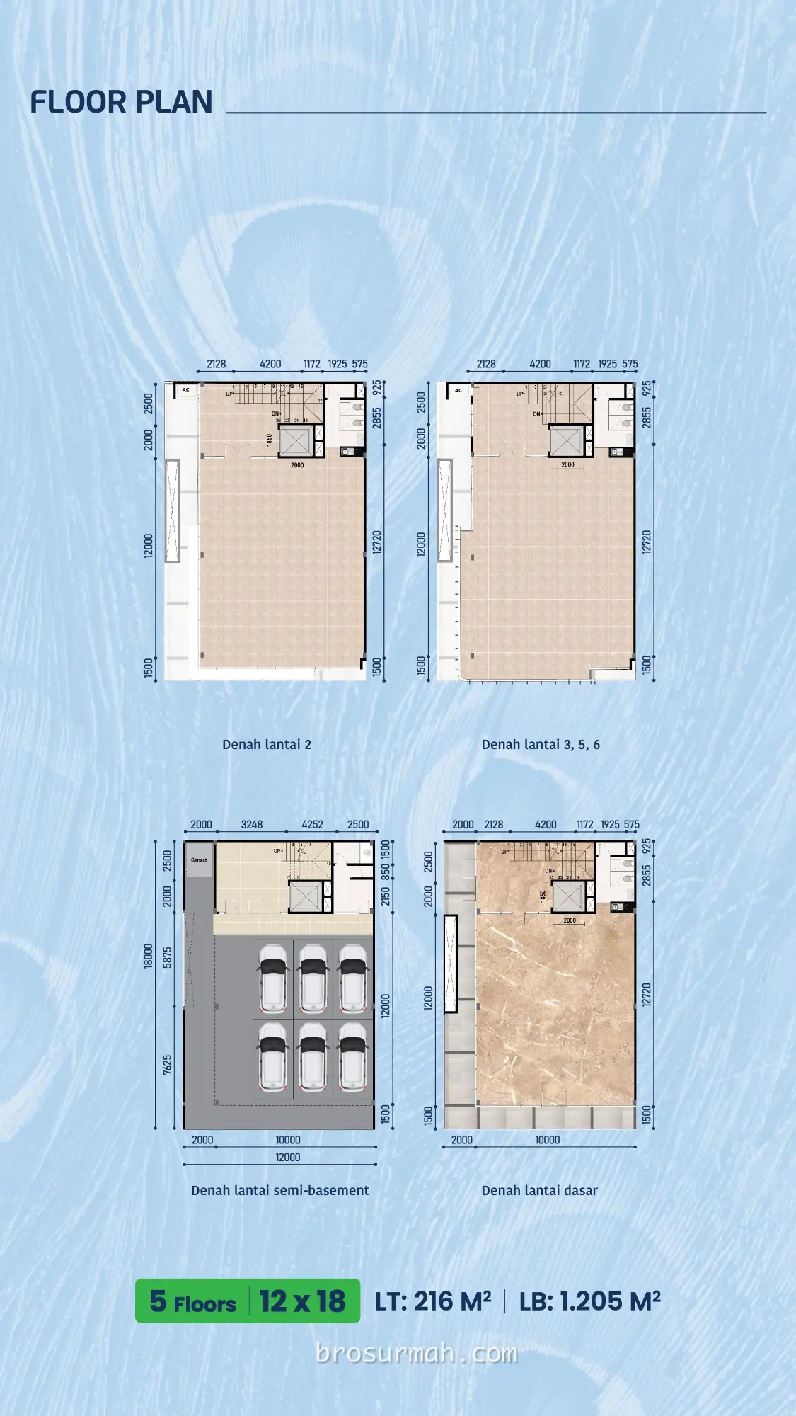 denah maggiore business loft 5 lantai 10x18