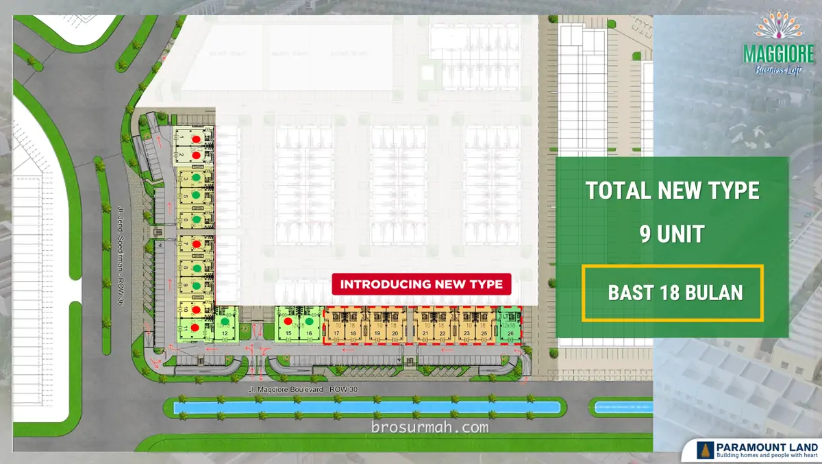 siteplan ruko Maggiore Business Loft paramount land terbaru