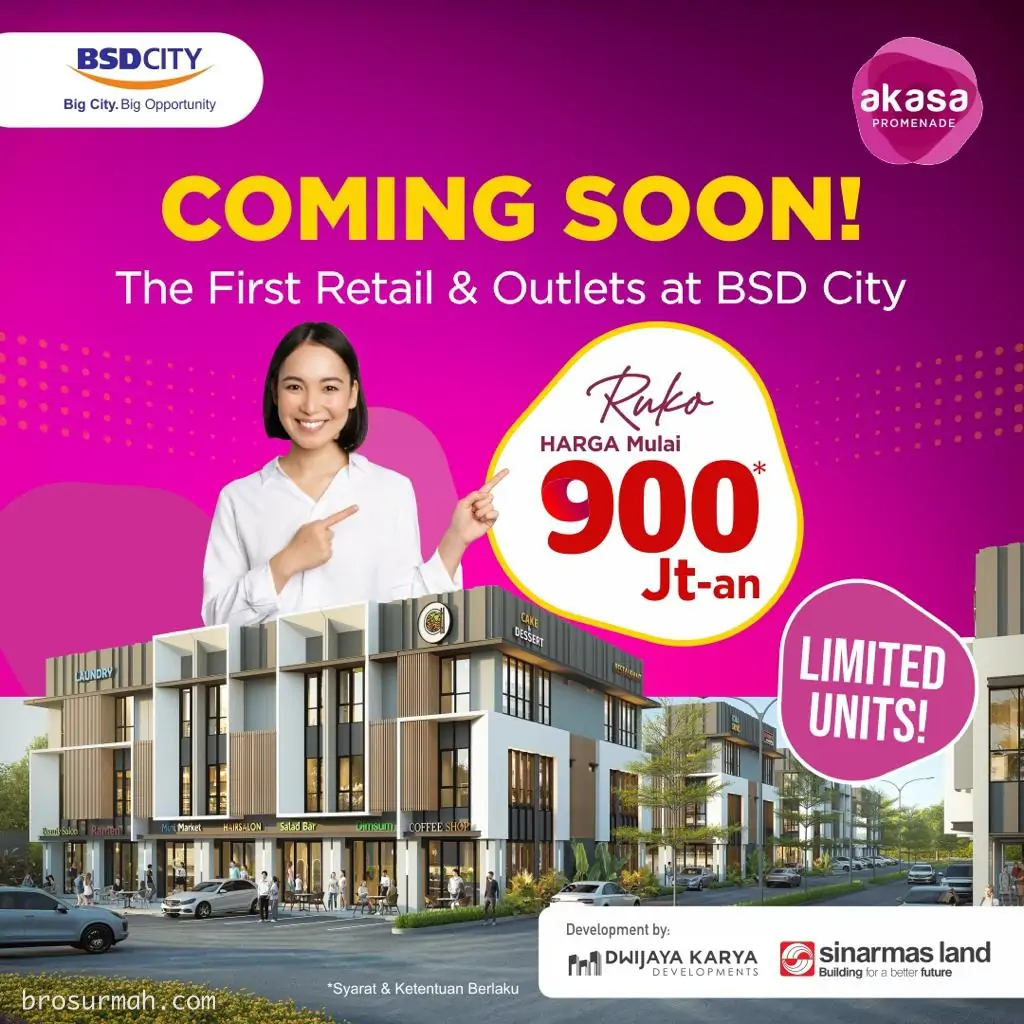 harga jual ruko akasa bsd