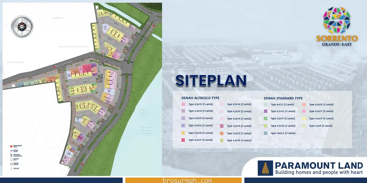 siteplan ruko sorrento grande-east